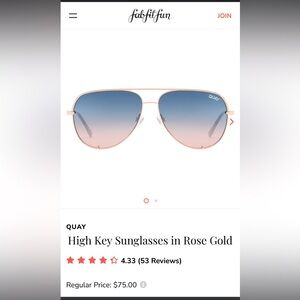 Quay Women’s High Key aviator sunglasses in rose gold